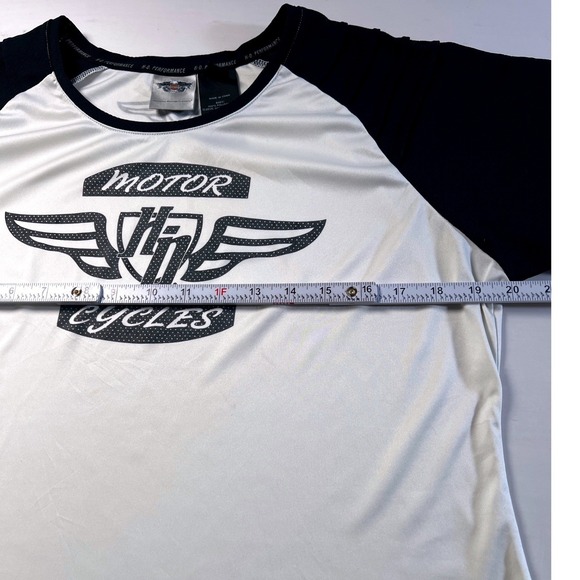 HARLEY-DAVIDSON Performance Motorcycles Raglan T-Shirt Women's White Black  XL - Picture 6 of 12
